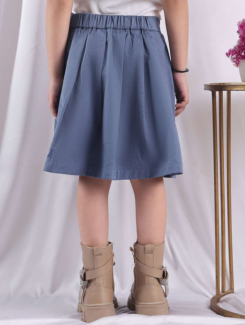 girls solid mid rise pleated skirt - 22329562 -  Standard Image - 3
