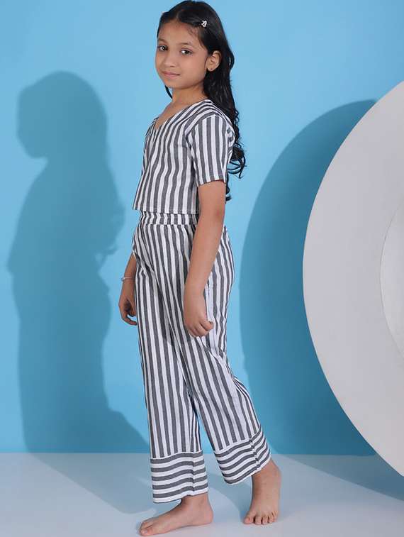 girls striped nightwear pyjama set - 22329715 -  Standard Image - 3