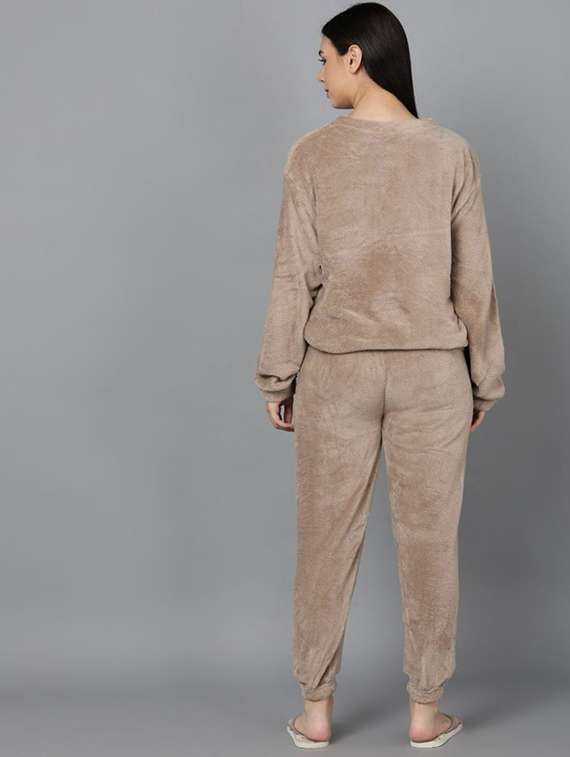 women solid nightwear pyjama set - 22329759 -  Standard Image - 3