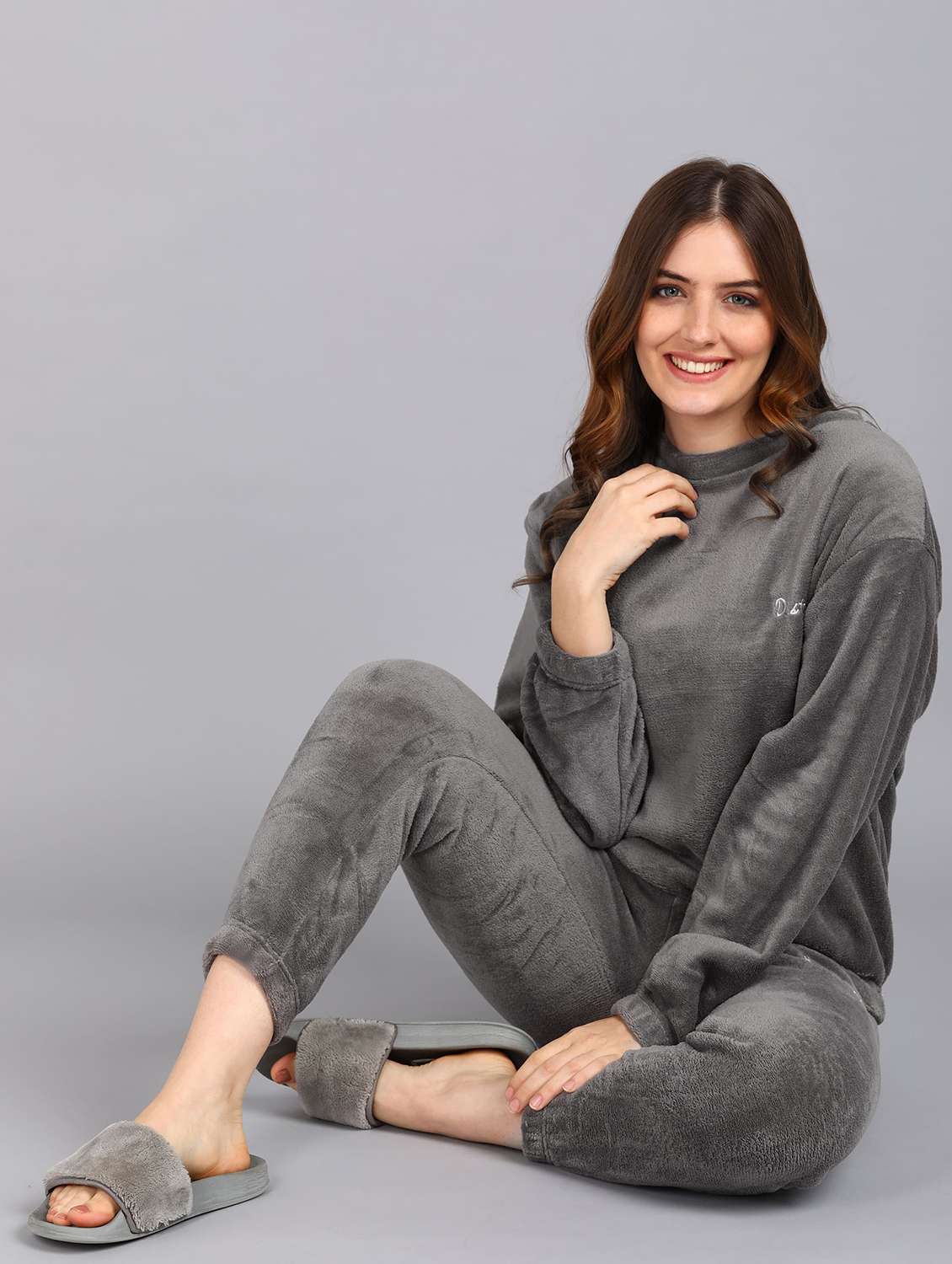 women solid nightwear pyjama set - 22329760 -  Standard Image - 3