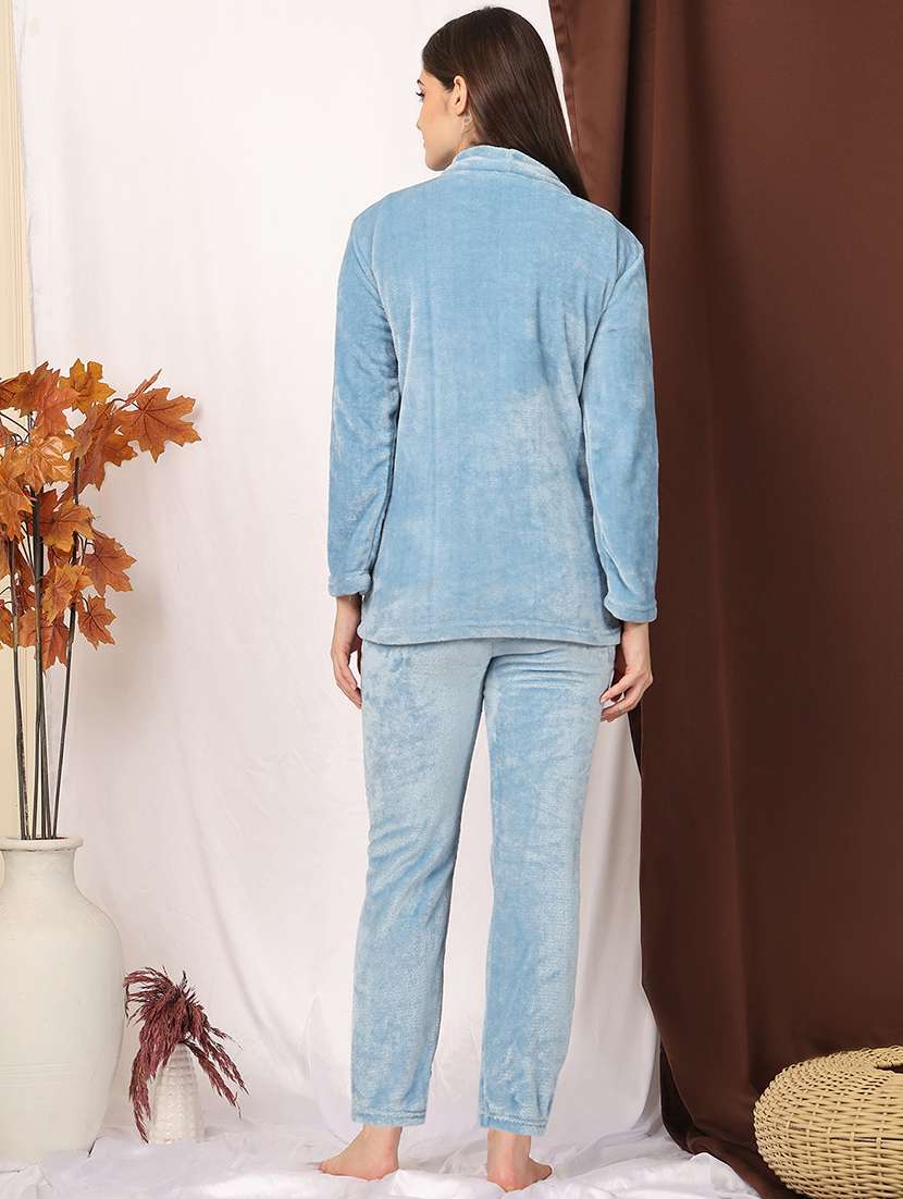 women solid nightwear pyjama set - 22329773 -  Standard Image - 5