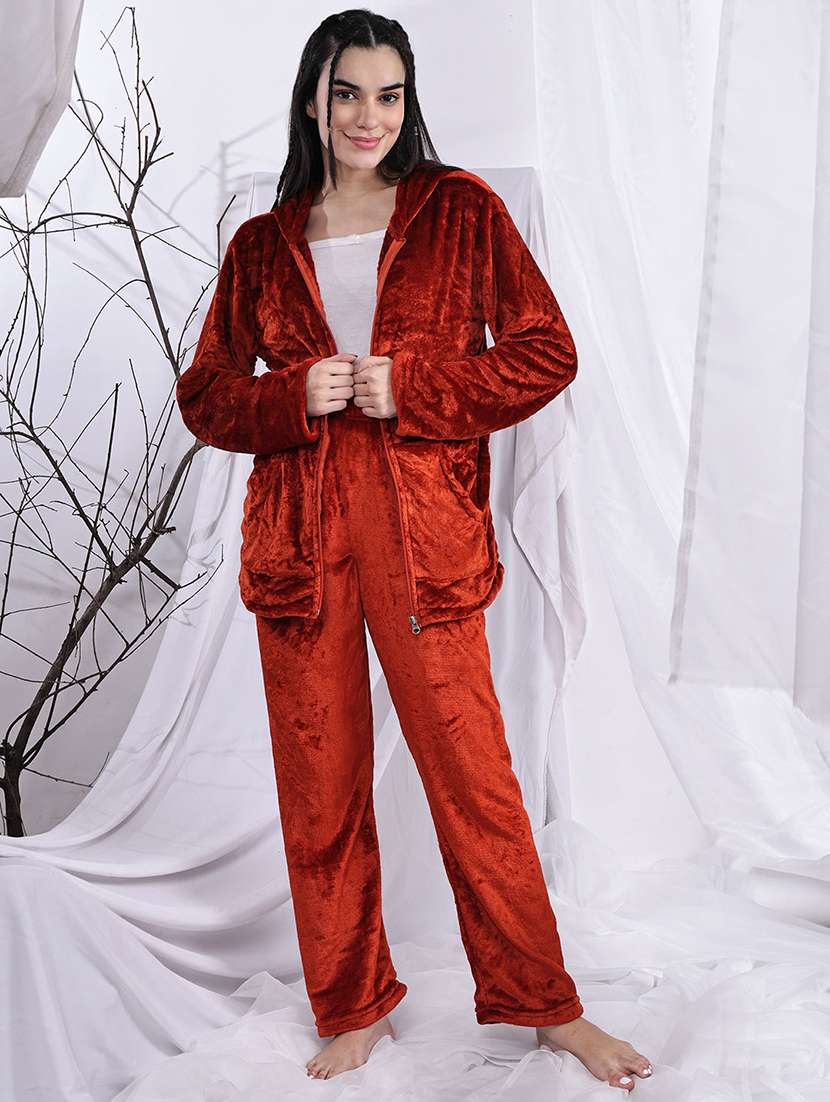 women solid nightwear pyjama set - 22329783 -  Standard Image - 5