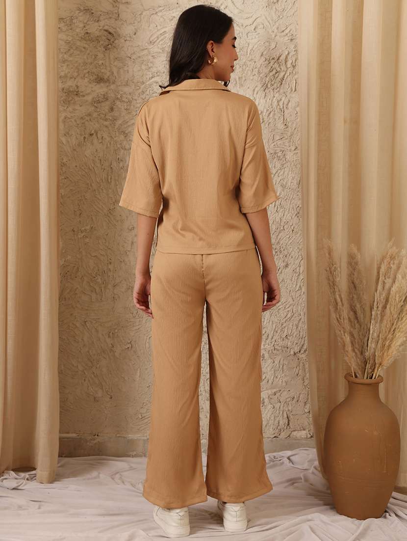 women solid blazer and trouser co-ord set - 22329798 -  Standard Image - 3