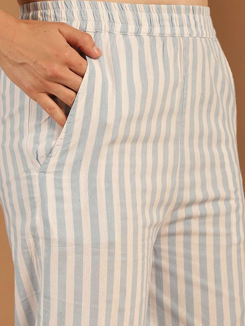 women striped mid rise straight trouser - 22329963 -  Standard Image - 3