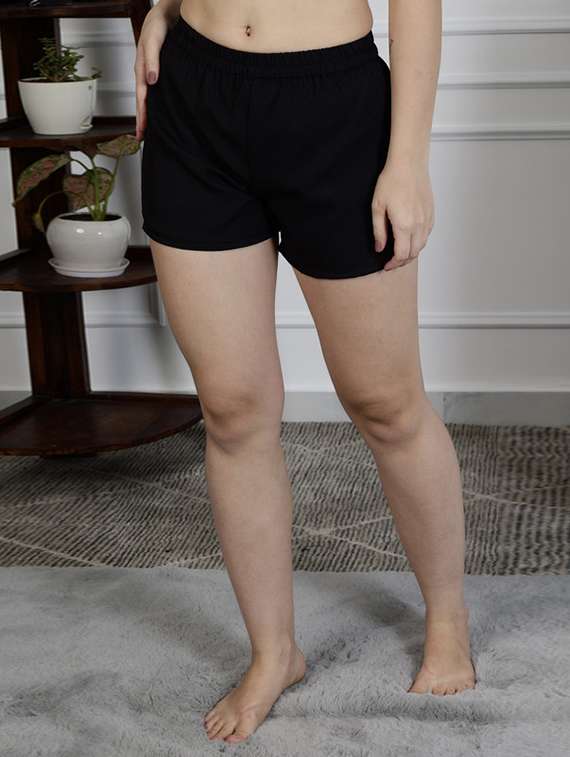 women solid shorts nightwear set - 22329980 -  Standard Image - 5