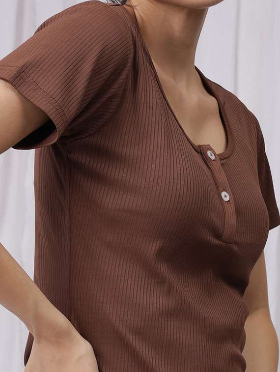 women solid nightwear pyjama set - 22330022 -  Standard Image - 5