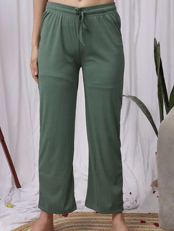 women solid nightwear pyjama set - 22330024 -  Standard Image - 5