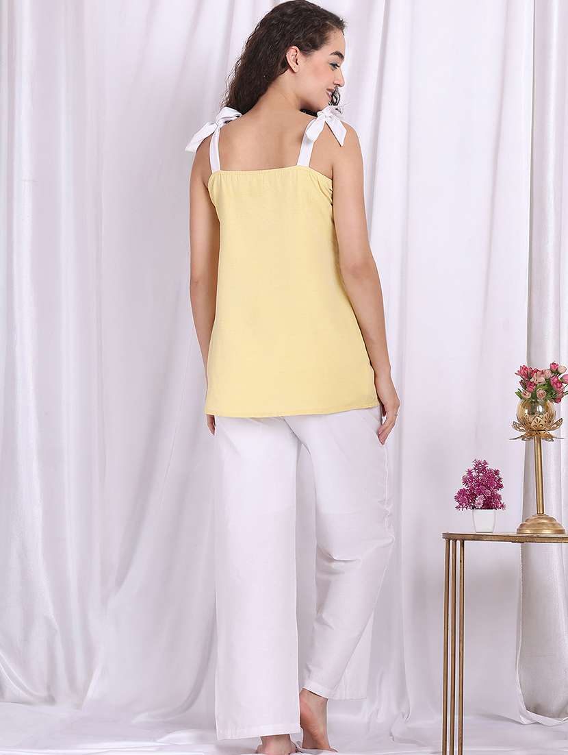 women solid nightwear pyjama set - 22330067 -  Standard Image - 5