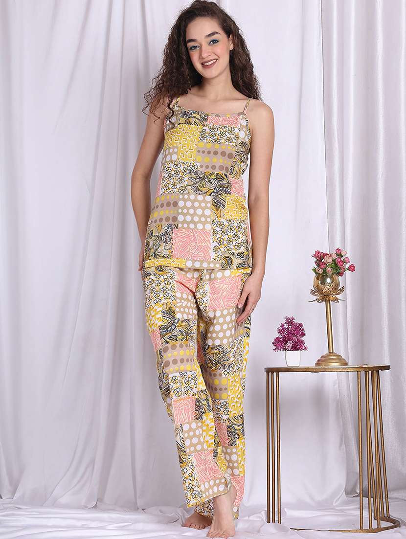 women printed nightwear pyjama set - 22330082 -  Standard Image - 3