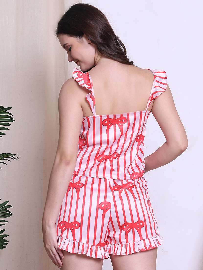 women printed shorts nightwear set - 22330113 -  Standard Image - 3