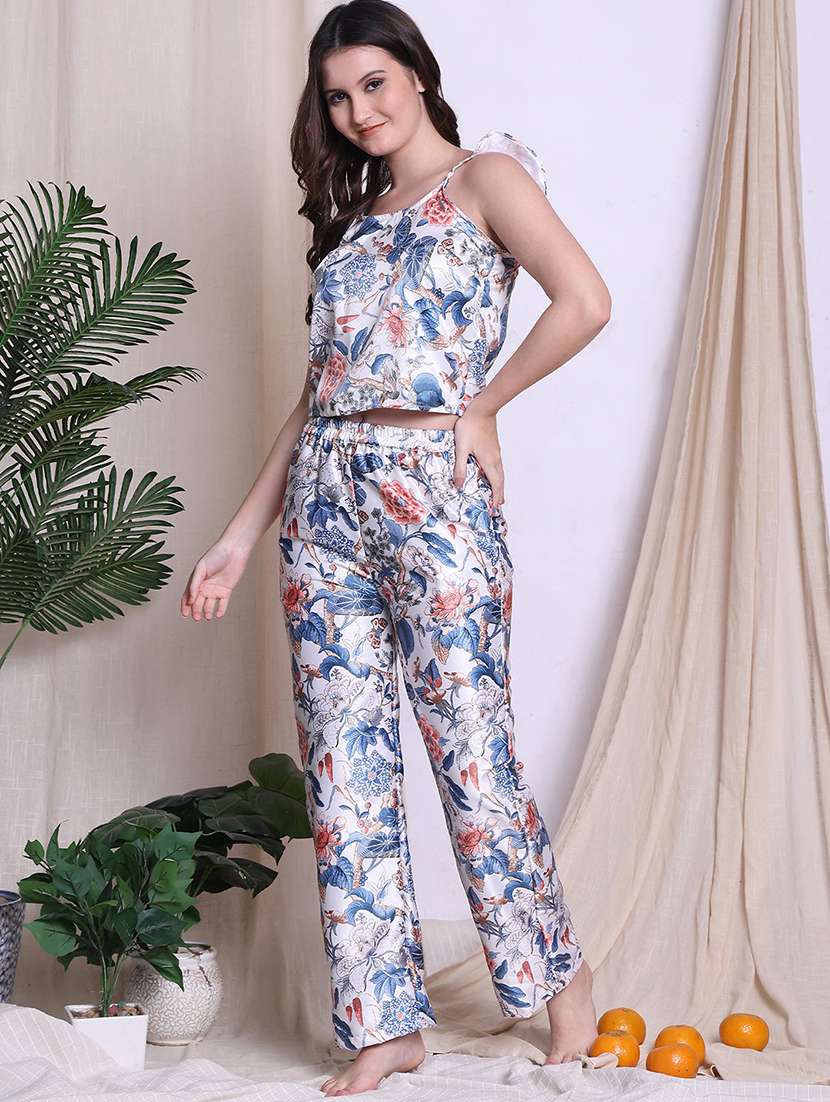 women printed nightwear pyjama set - 22330117 -  Standard Image - 3