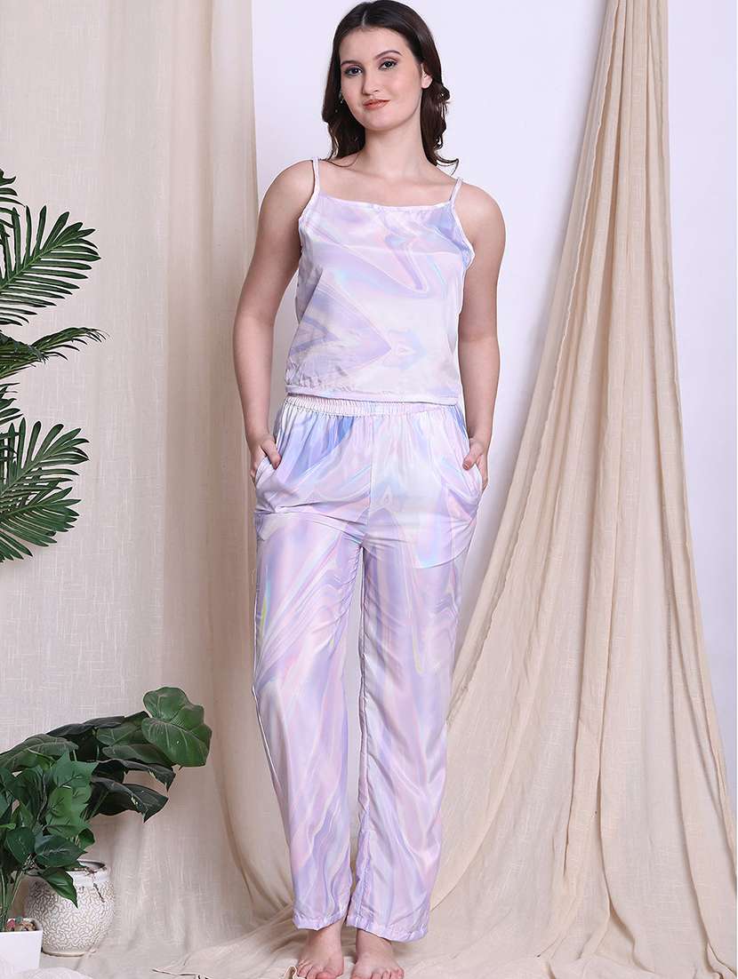 women printed nightwear pyjama set - 22330124 -  Standard Image - 5