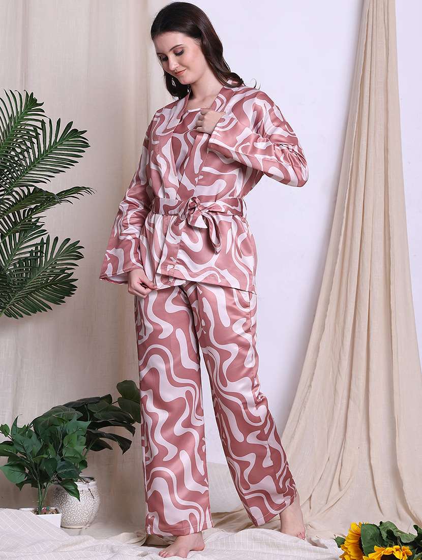 women printed nightwear pyjama set - 22330126 -  Standard Image - 3