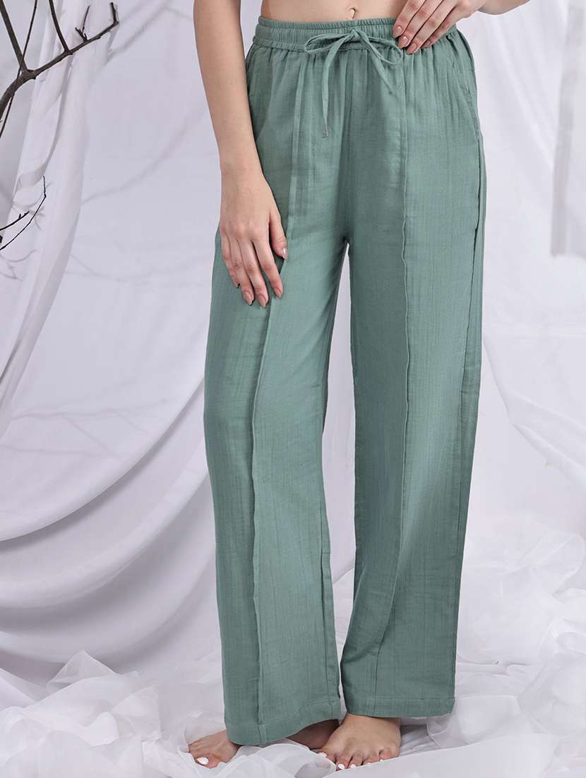 women pack of 2 mid rise loung wear pajama - 22330140 -  Standard Image - 3
