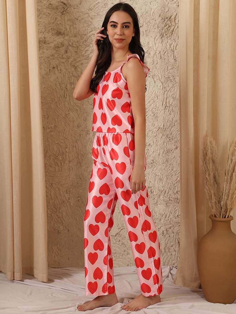 women printed nightwear pyjama set - 22330159 -  Standard Image - 3