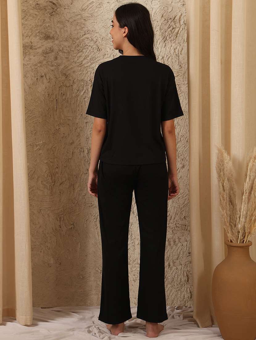 women solid nightwear pyjama set - 22330168 -  Standard Image - 5