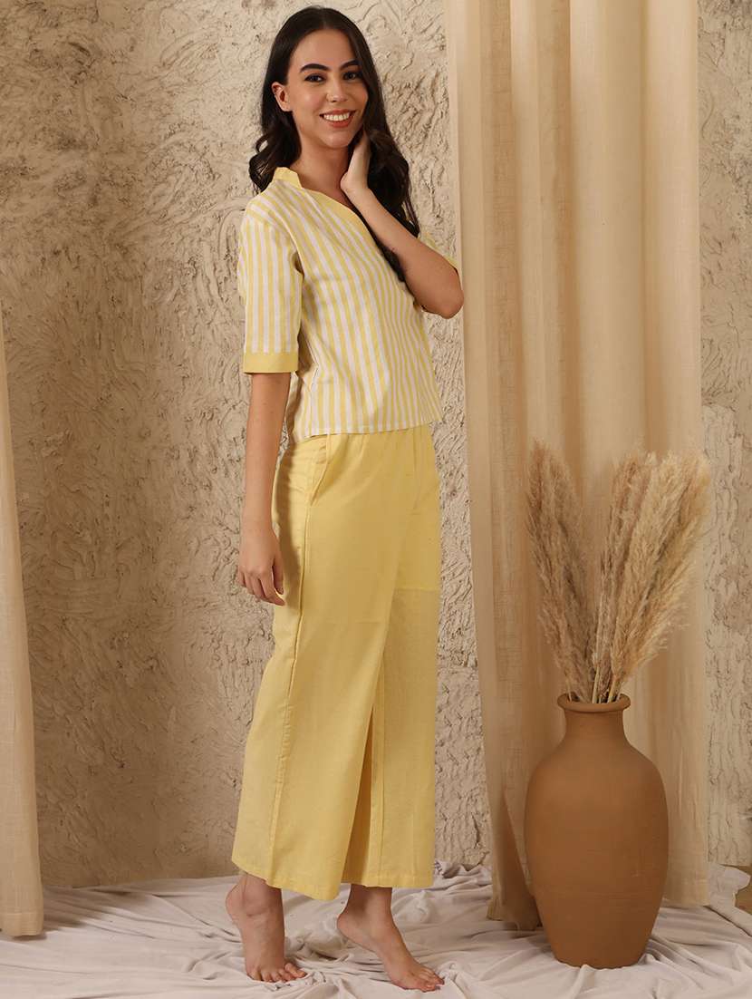 women striped nightwear pyjama set - 22330169 -  Standard Image - 3