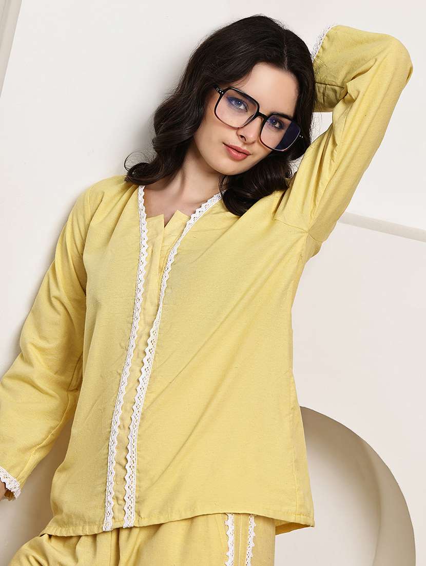 women solid nightwear pyjama set - 22330186 -  Standard Image - 5