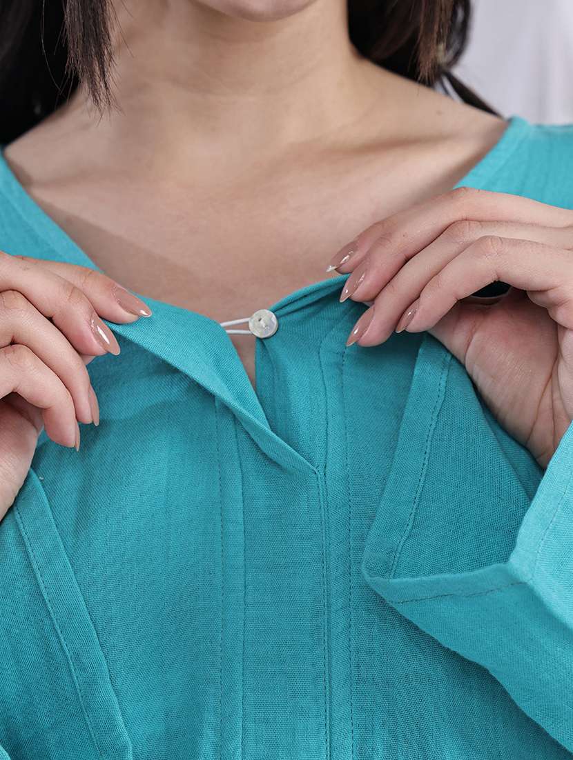 women solid nightwear pyjama set - 22330206 -  Standard Image - 5