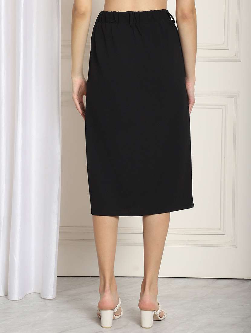 women solid high rise a-line skirt - 22330283 -  Standard Image - 3