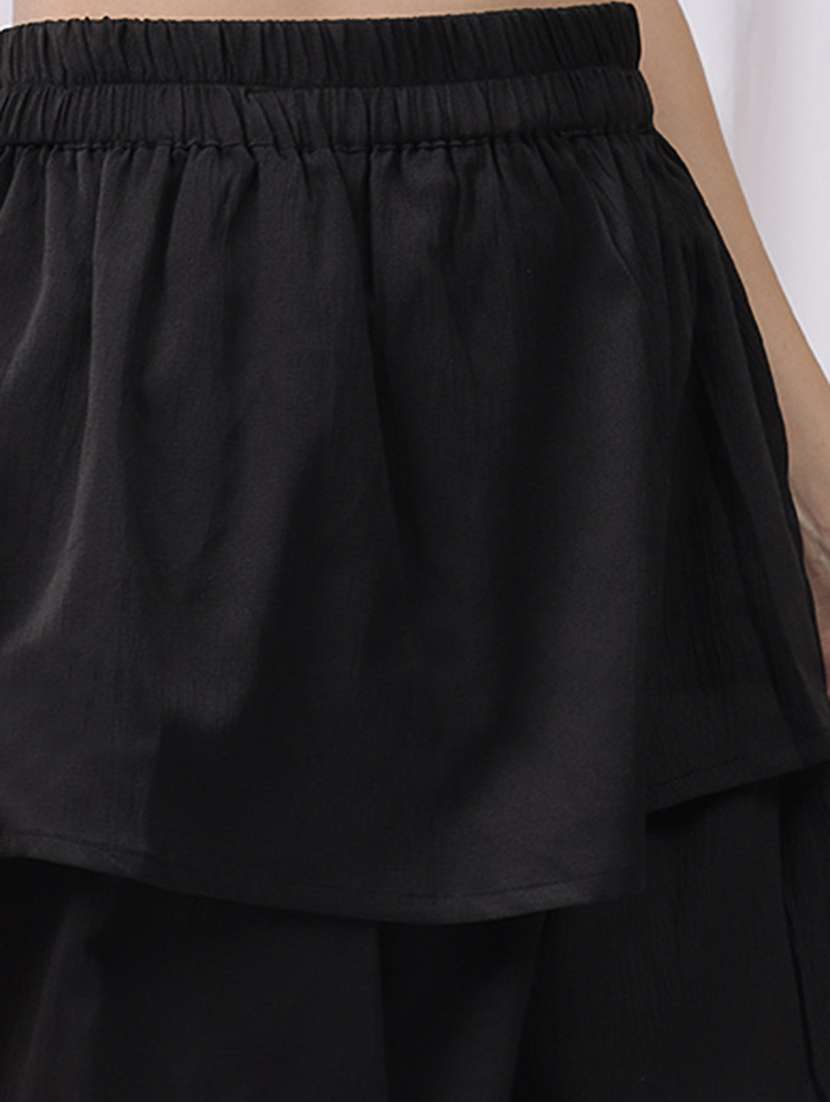 women solid high rise layered skirt - 22330303 -  Standard Image - 3