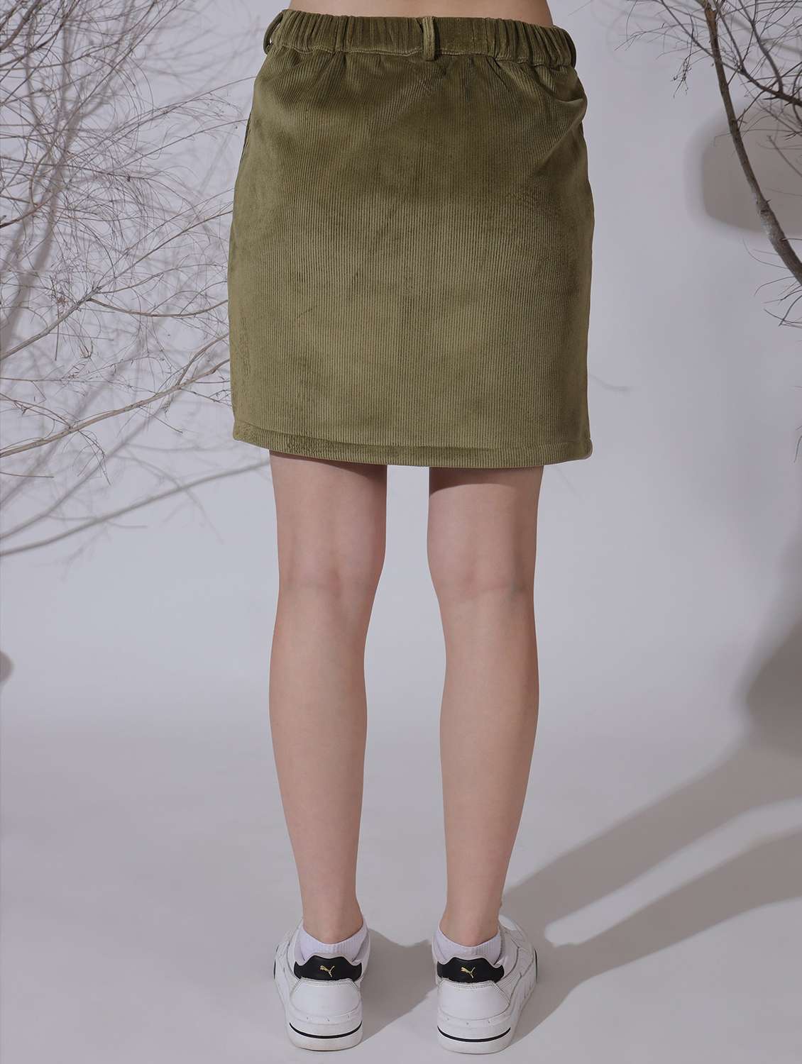 women solid mid rise straight skirt - 22330313 -  Standard Image - 3