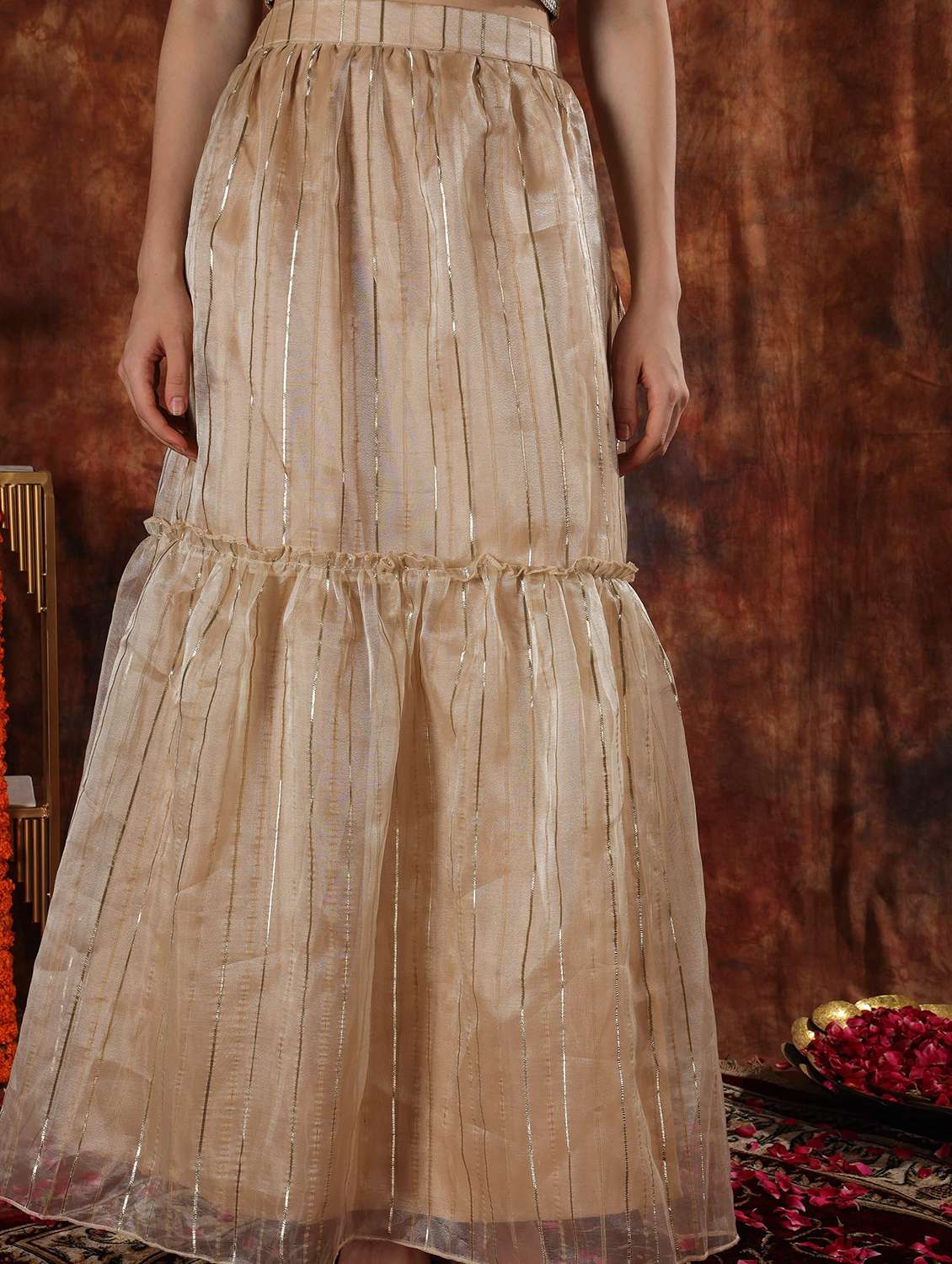 women solid high rise tiered skirt - 22330325 -  Standard Image - 3