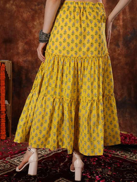 women printed high rise tiered skirt - 22330330 -  Standard Image - 3