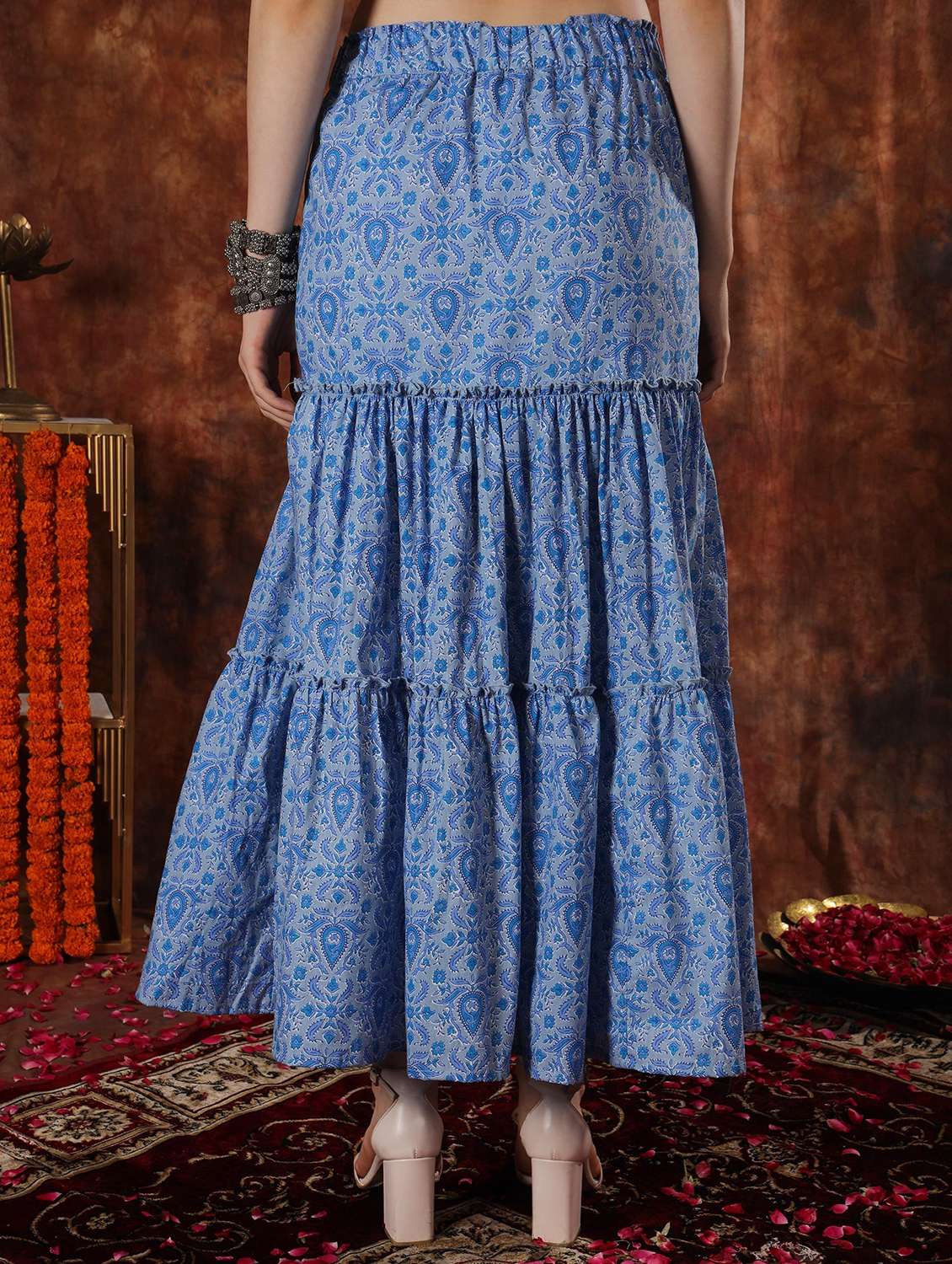 women printed high rise tiered skirt - 22330332 -  Standard Image - 3