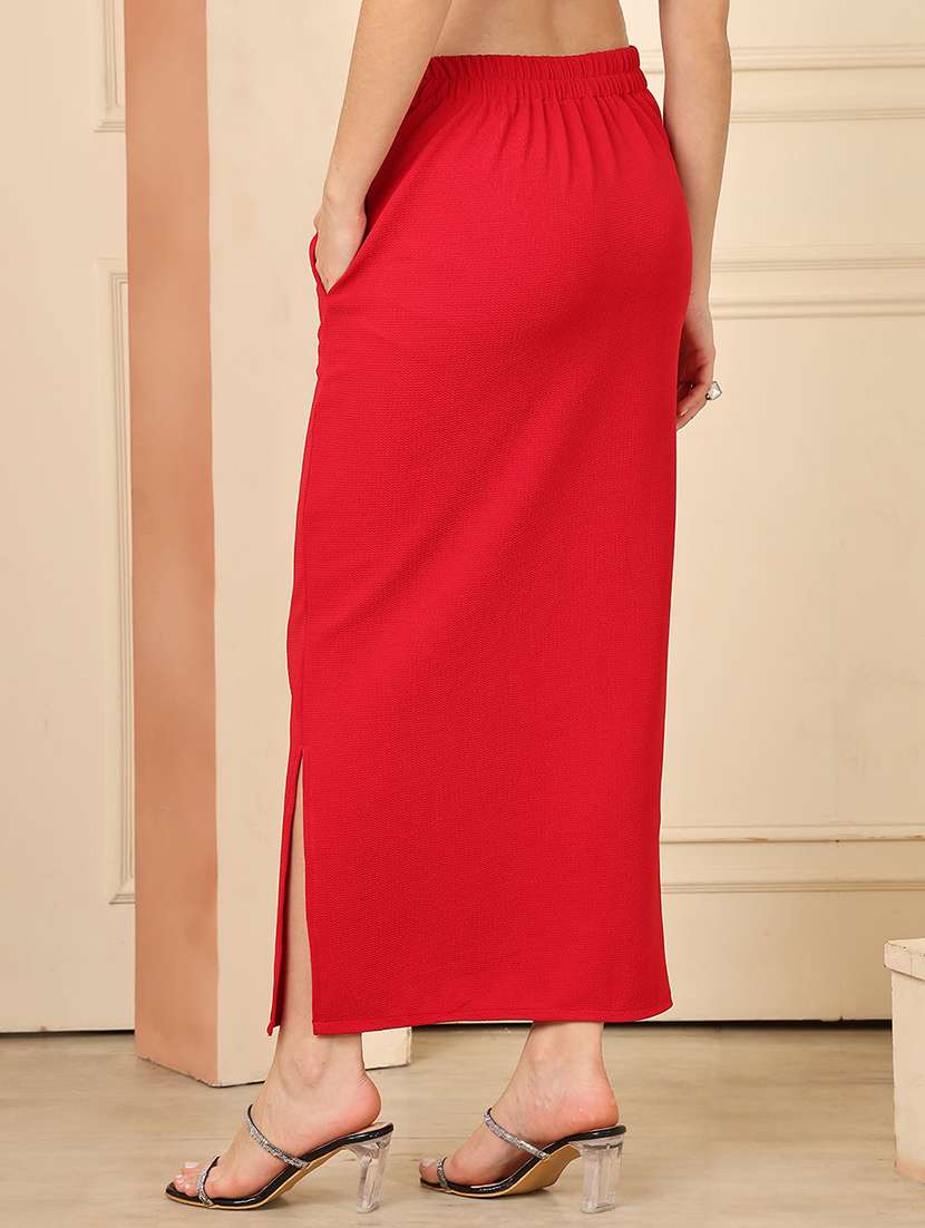 women solid mid rise wrap skirt - 22330400 -  Standard Image - 3
