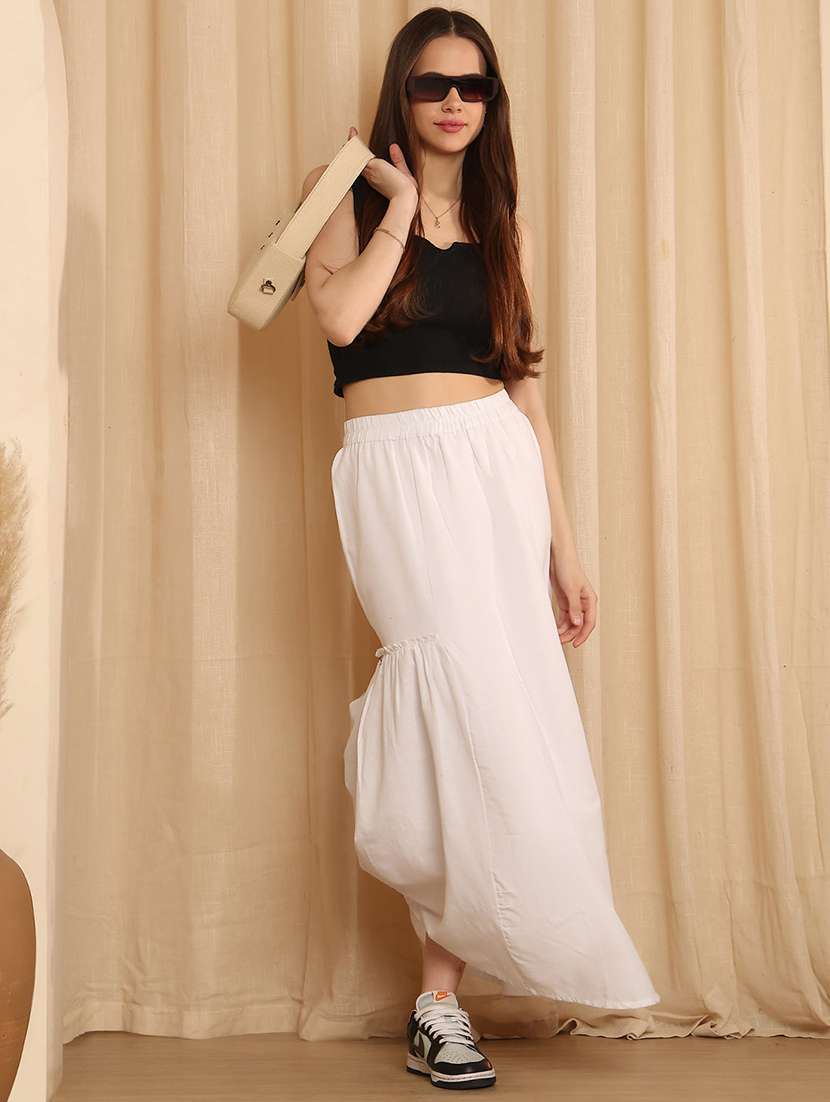 women solid high rise a-line skirt - 22330436 -  Standard Image - 3