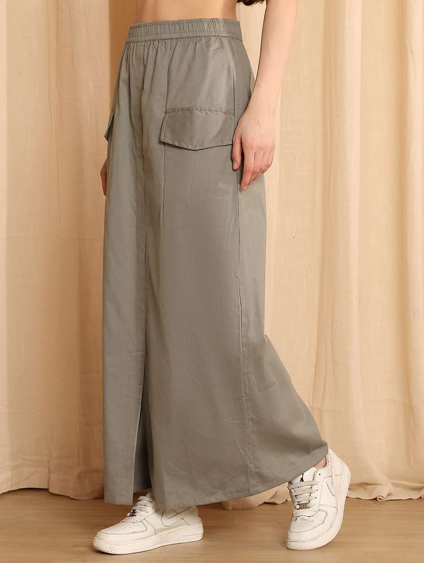 women solid high rise straight skirt - 22330440 -  Standard Image - 3