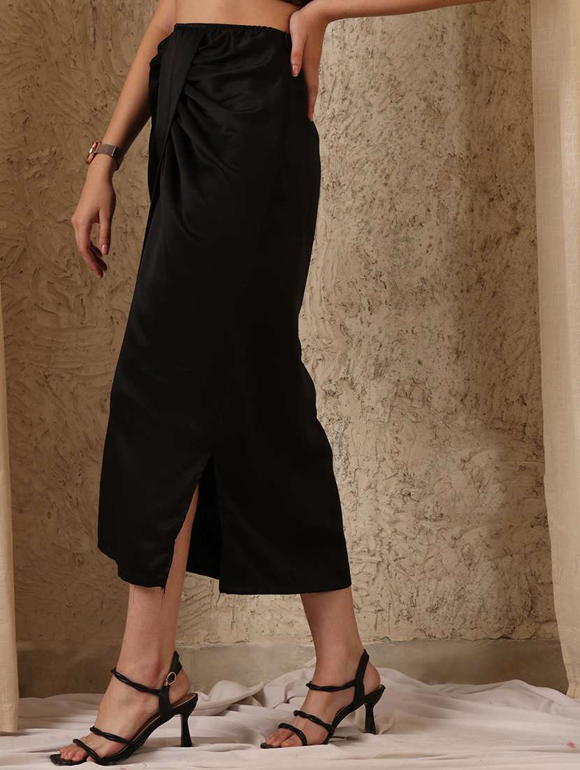 women solid mid rise a-line skirt - 22330447 -  Standard Image - 3