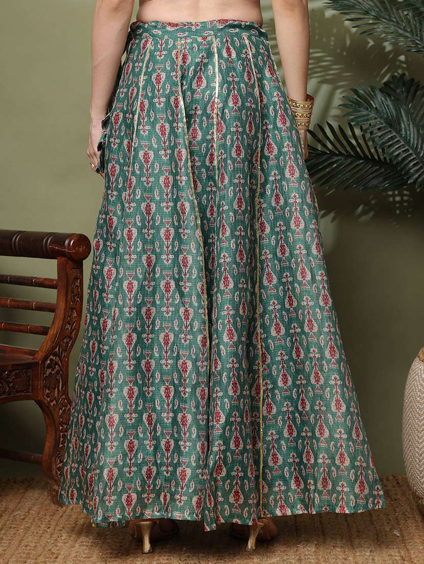 women printed mid rise flared skirt - 22330458 -  Standard Image - 3
