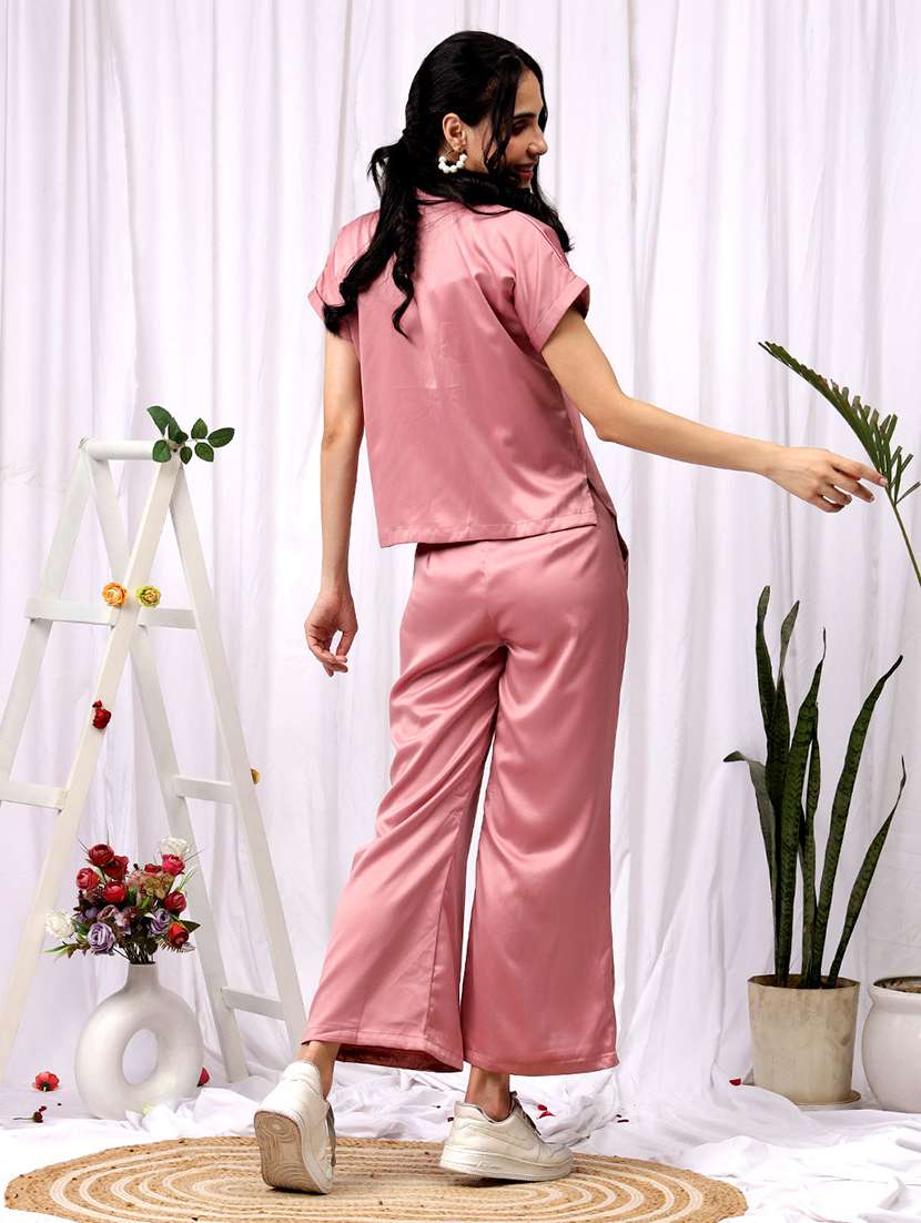 women solid shirt and trouser co-ord set - 22330492 -  Standard Image - 3