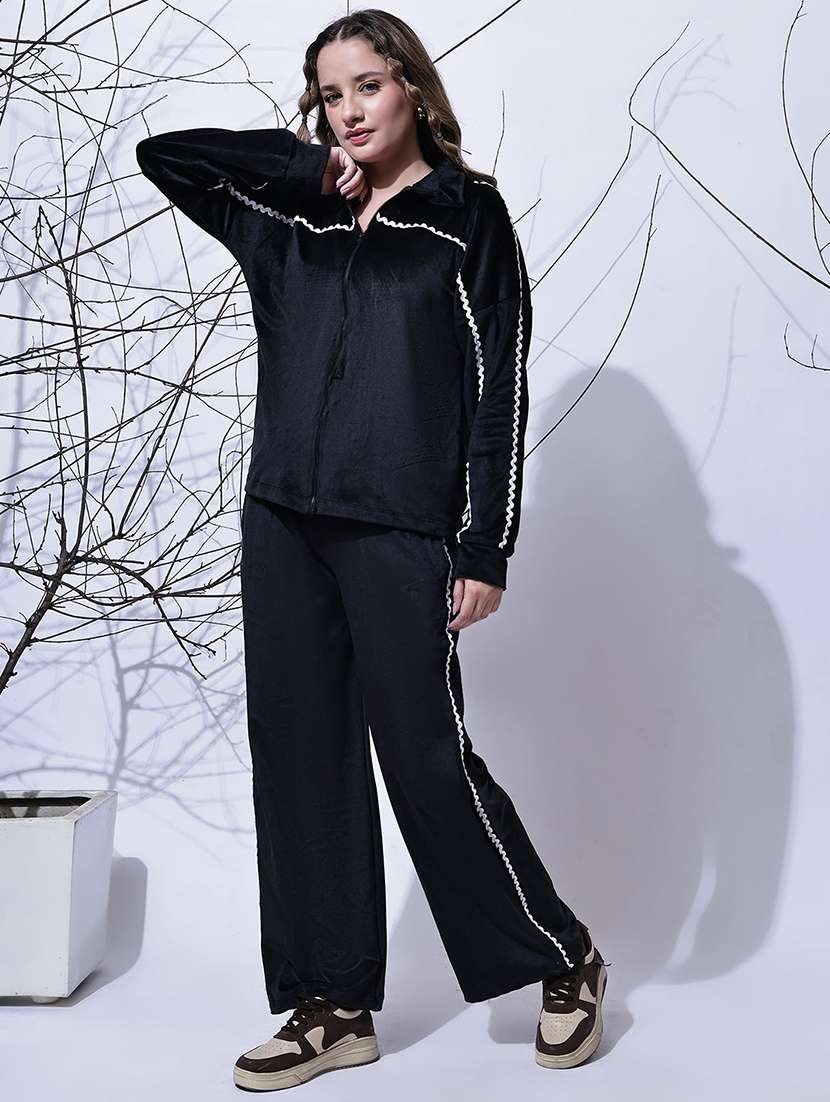 women solid long sleeve winter co-ord set - 22330534 -  Standard Image - 3