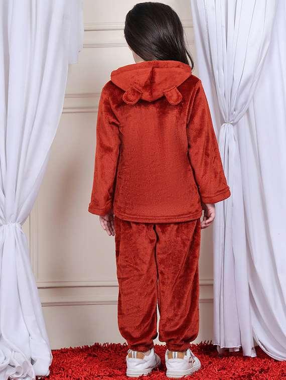 girls solid full length co-ord set - 22330550 -  Standard Image - 3