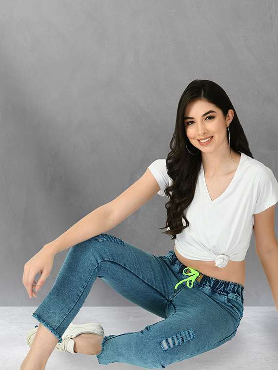 women distressed mid rise slim fit jean - 22330587 -  Standard Image - 3