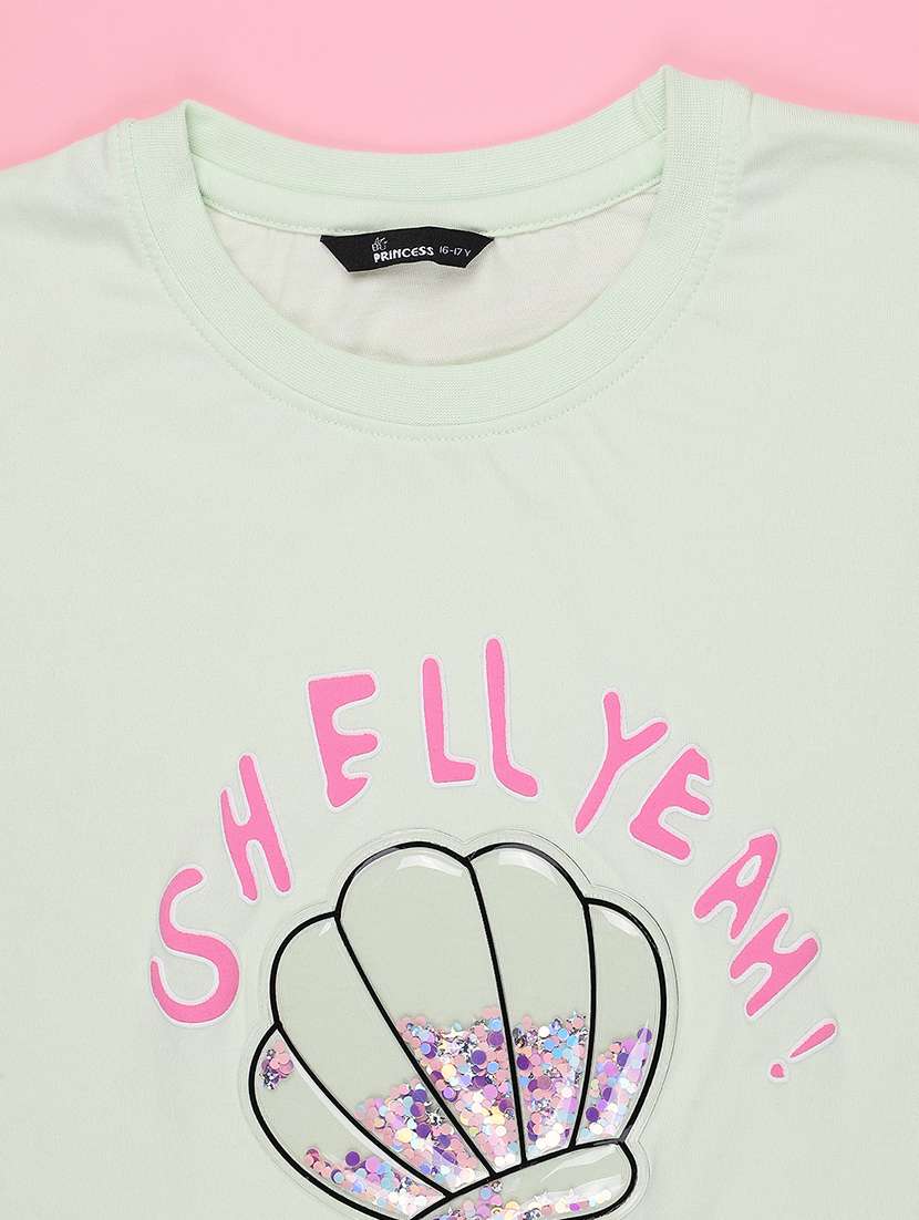 Girls Printed Short Sleeves Regular Fit Tee - 22330656 -  Standard Image - 3