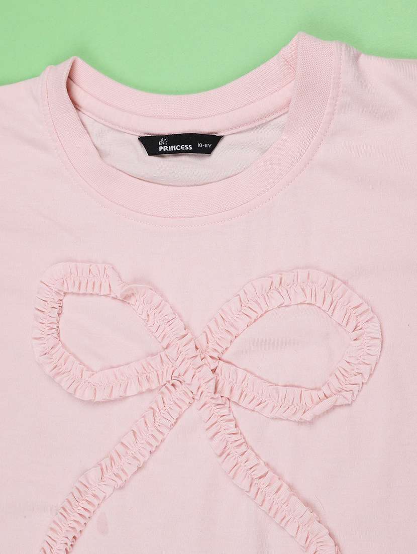 girls applique detailed round neck tee - 22330660 -  Standard Image - 3