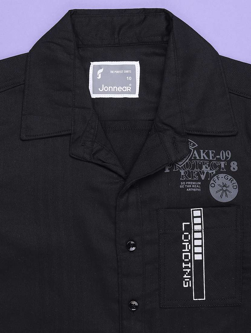 boys printed short sleeve collared shirt - 22330668 -  Standard Image - 3