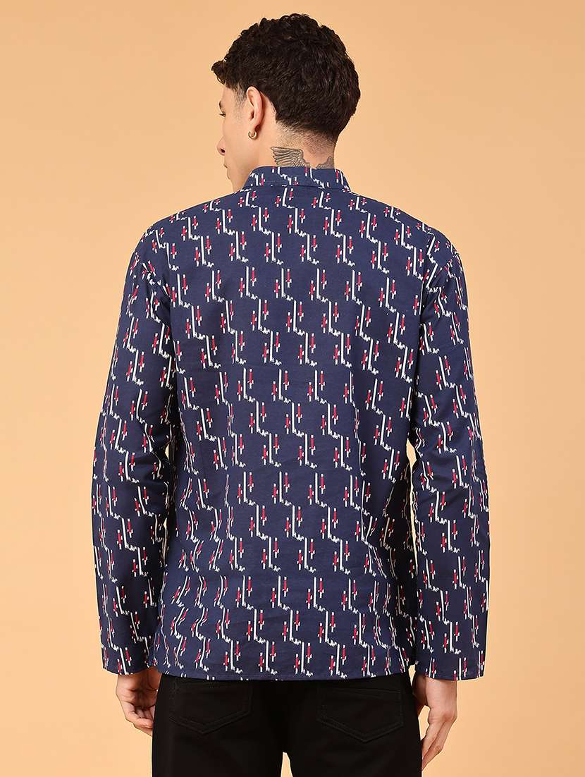 Blue Cotton Kurta - 22331185 -  Standard Image - 3