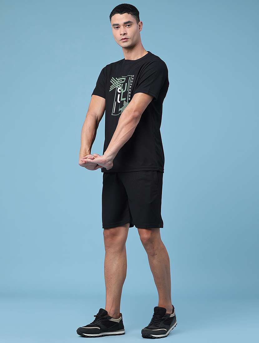 men printed round neck t-shirt and shorts co-ord set - 22331192 -  Standard Image - 3