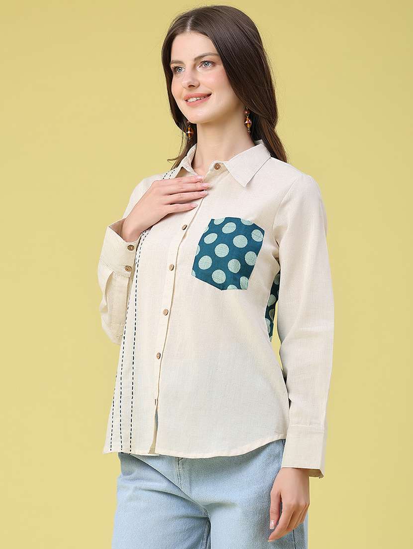 women printed long sleeves regular shirt - 22331261 -  Standard Image - 3