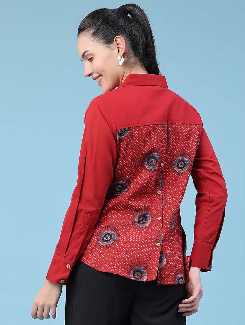 women printed long sleeves regular shirt - 22331265 -  Standard Image - 3