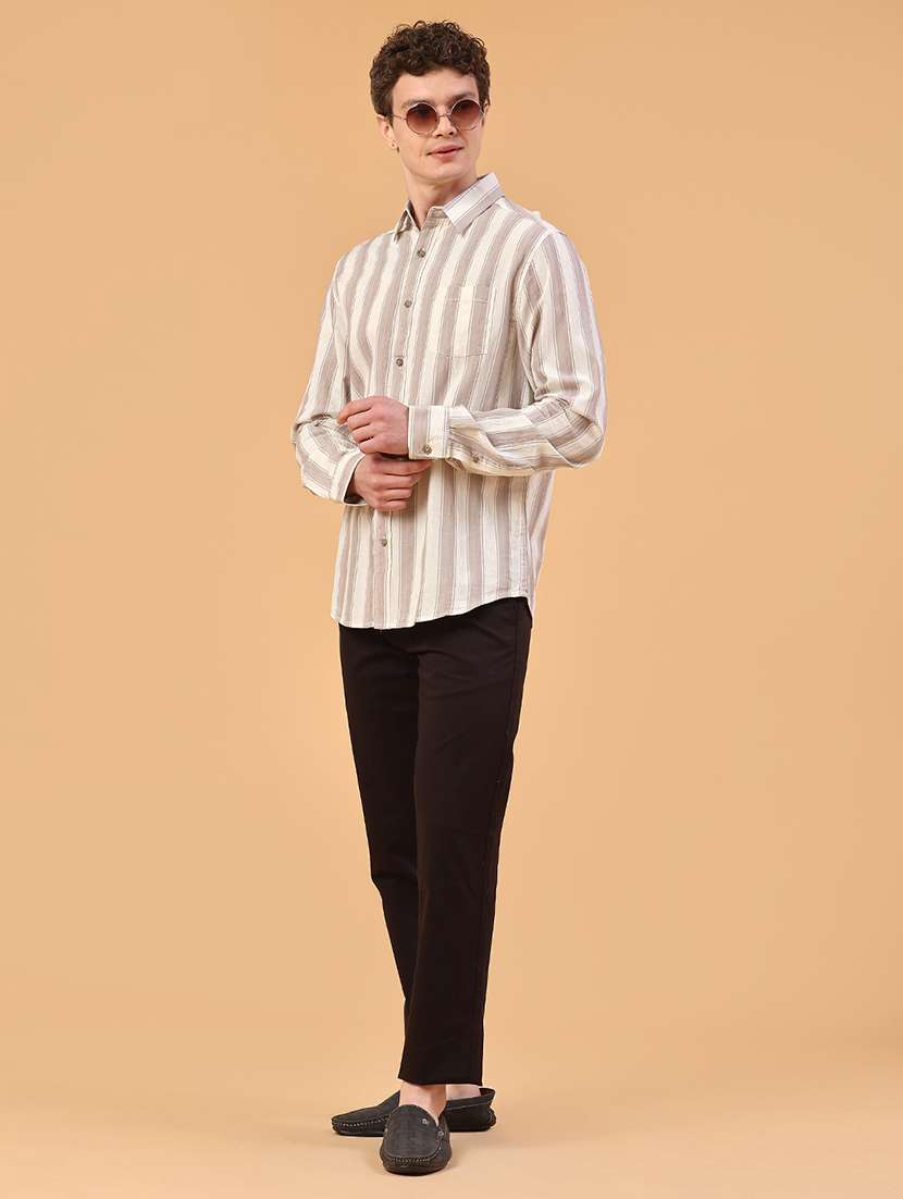 men striped long sleeve regular fit casual shirt - 22331339 -  Standard Image - 5
