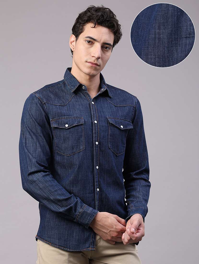 men solid long sleeve regular fit casual shirt - 22331346 -  Standard Image - 3