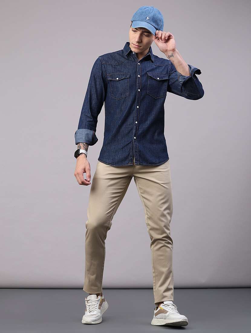 men solid long sleeve regular fit casual shirt - 22331346 -  Standard Image - 5