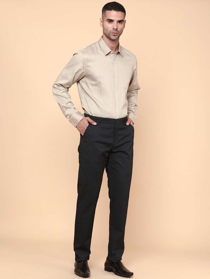 men solid mid rise flat front formal trouser - 22331351 -  Standard Image - 5