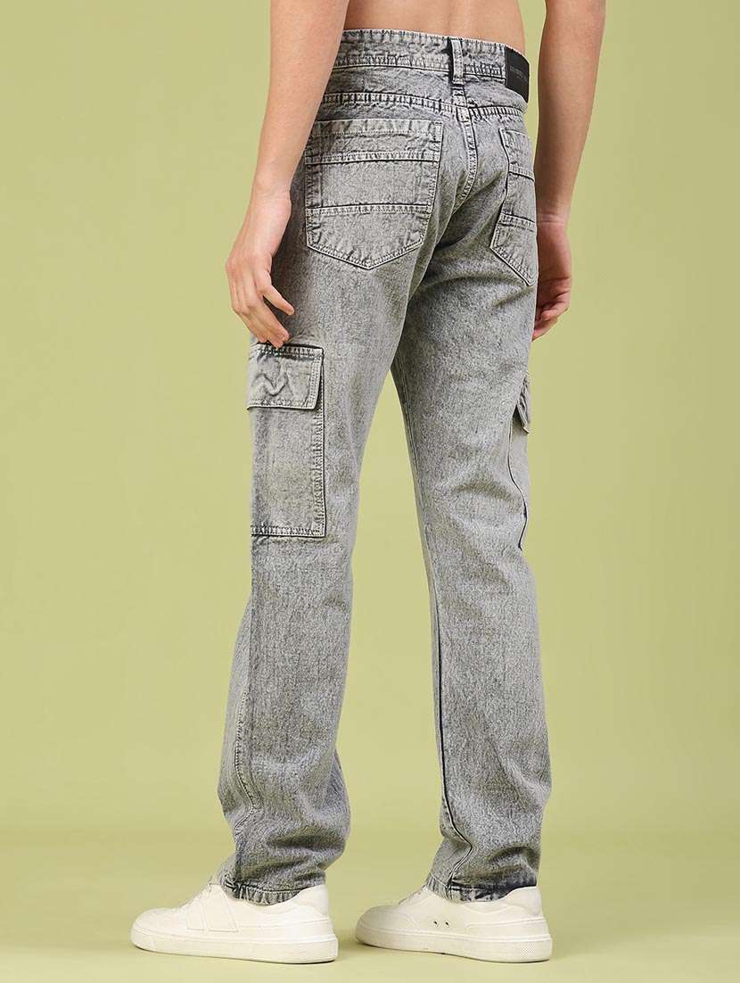 men solid mid rise regular fit cargo  - 22331353 -  Standard Image - 3